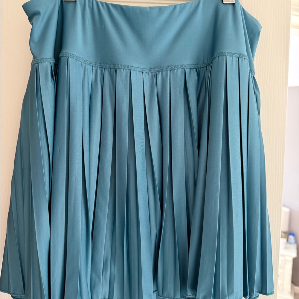 Blue Pleated Skirt